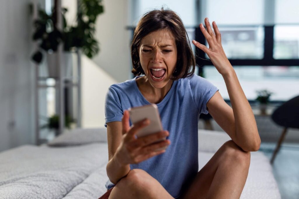 Woman angry