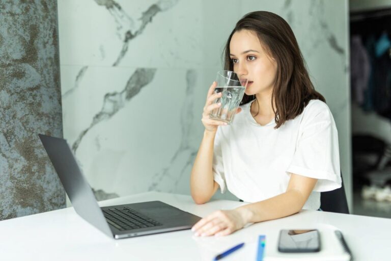 Woman drink water