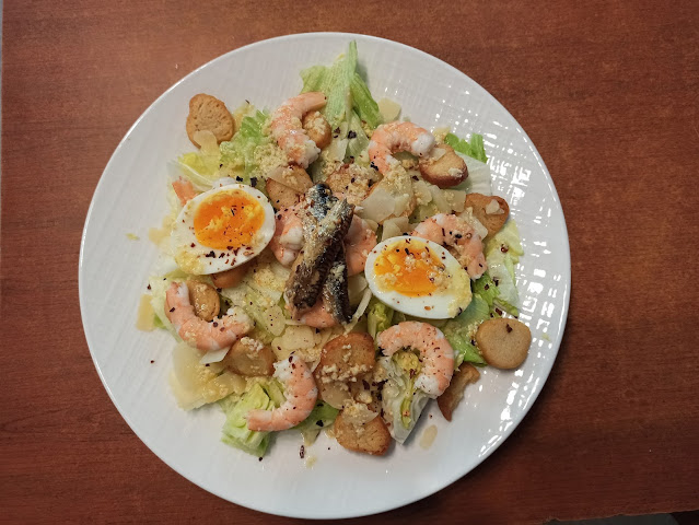 Salade Cesar aux crevettes
